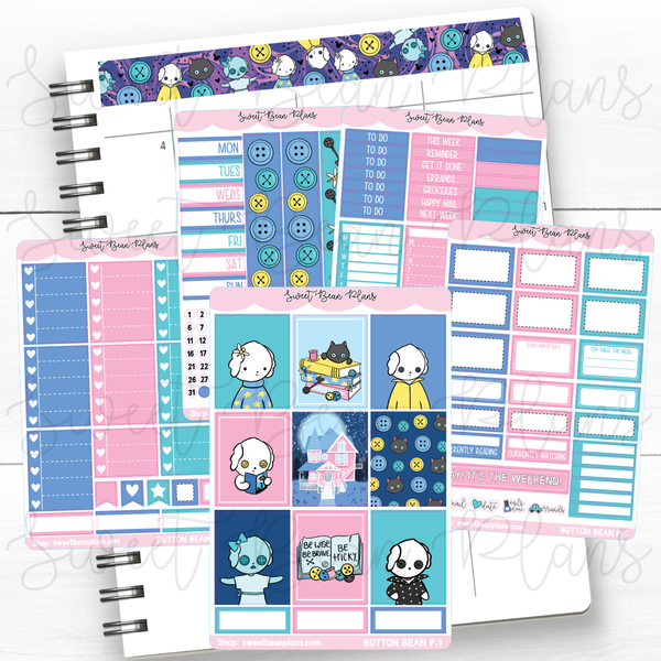Button Beans Weekly Kit Vinyl Planner Stickers