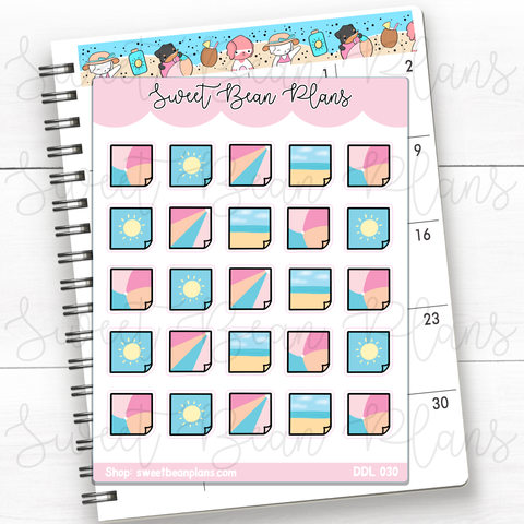 Beach Sticky Notes Vinyl Planner Stickers | Ddl 030