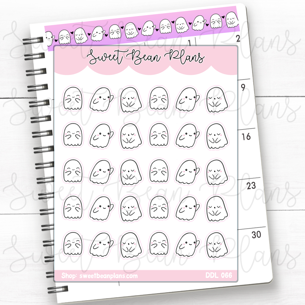 Halloween Ghosts Vinyl Planner Stickers | Ddl 066