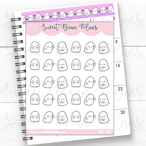 Halloween Ghosts Vinyl Planner Stickers | Ddl 066
