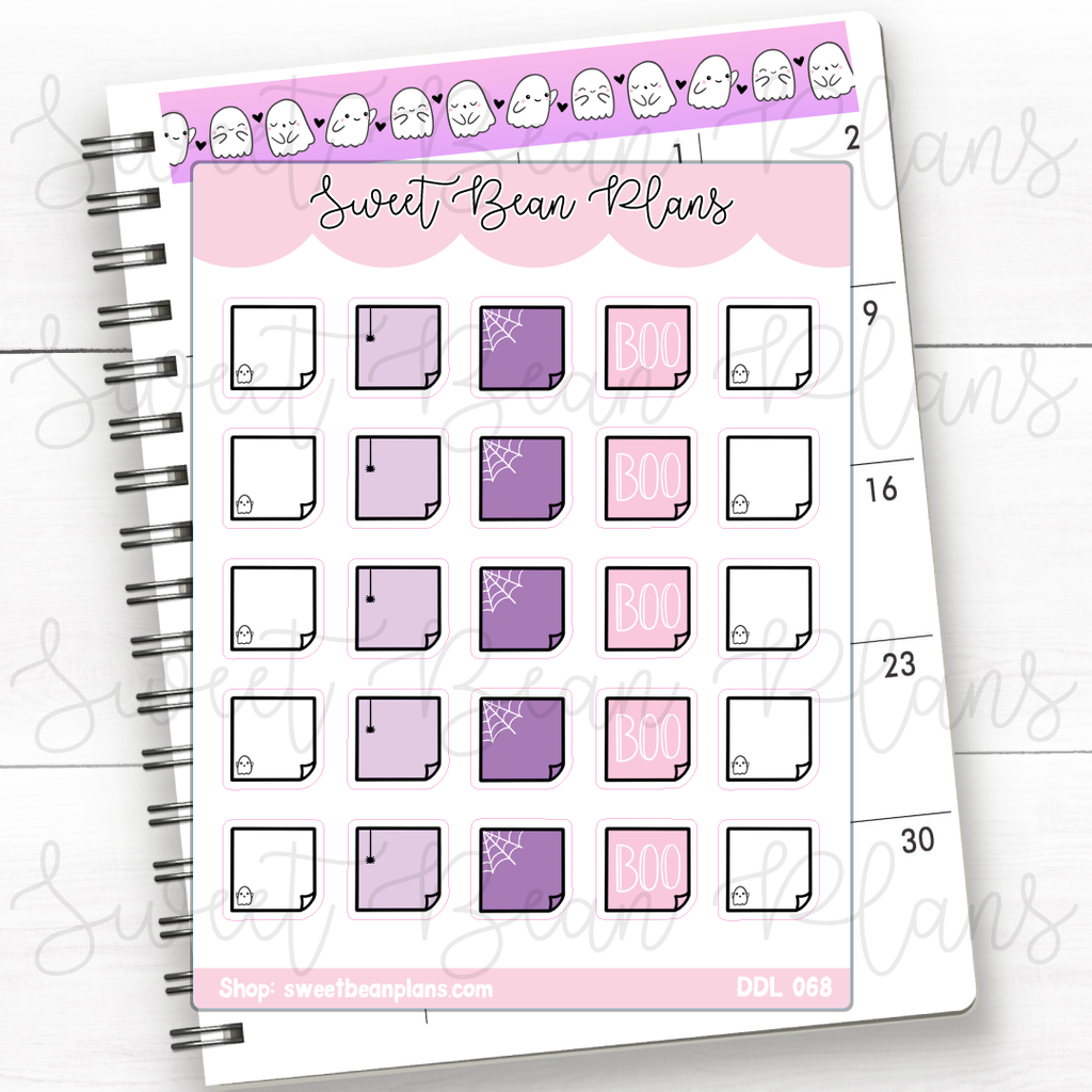 Halloween Sticky Notes Vinyl Planner Stickers | Ddl 068