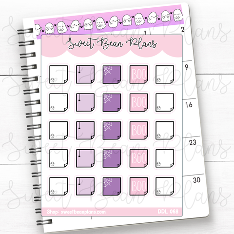 Halloween Sticky Notes Vinyl Planner Stickers | Ddl 068