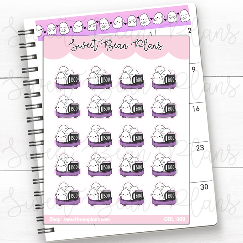 Halloween Ghost Coffee Tray Vinyl Planner Stickers | Ddl 069