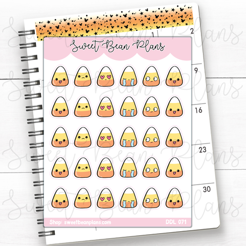 Cute Halloween Candies Vinyl Planner Stickers | Ddl 071