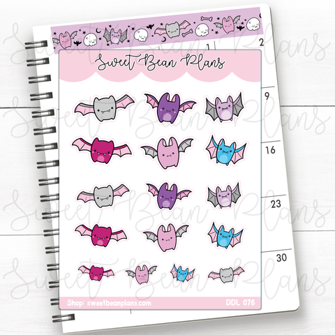 Halloween Bats Vinyl Planner Stickers | Ddl 076