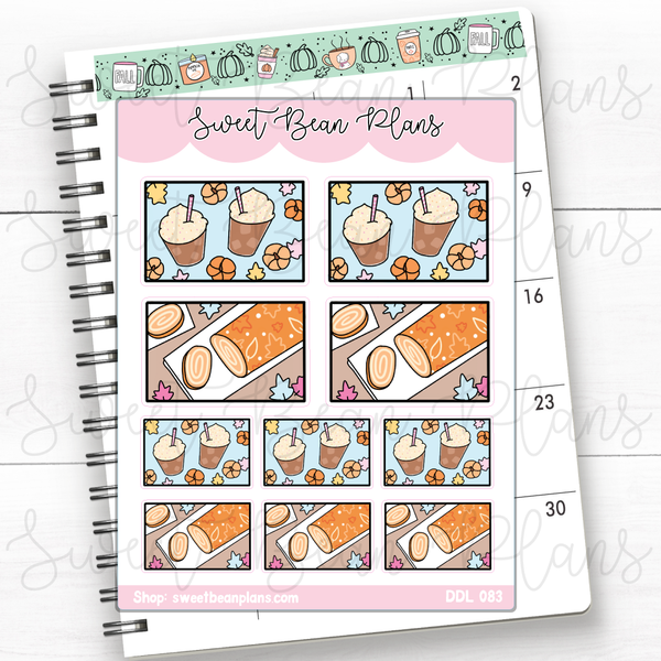 Pumpkin Spice Flat Lay Vinyl Planner Stickers | Ddl 083