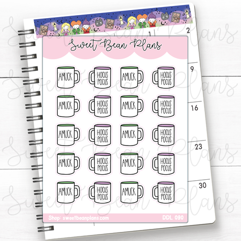 Hocus Witch Mugs Vinyl Planner Stickers | Ddl 090