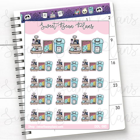 Nightmare Before Coffee Bar Vinyl Planner Stickers | Ddl 095
