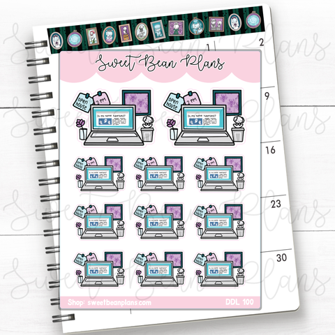 Haunted Desk Vinyl Planner Stickers | Ddl 100