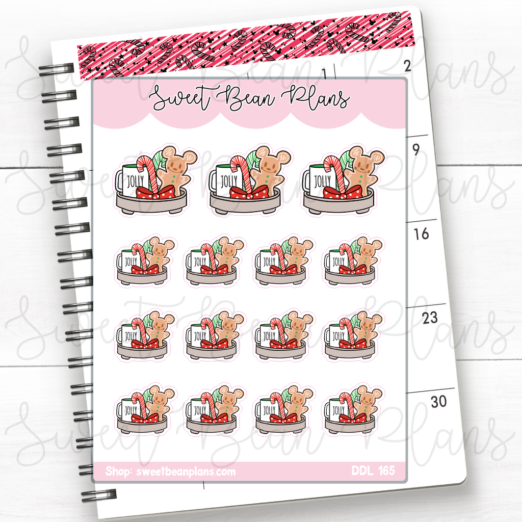 Gingerbread Magic Coffee Tray Vinyl Planner Stickers | Ddl 165