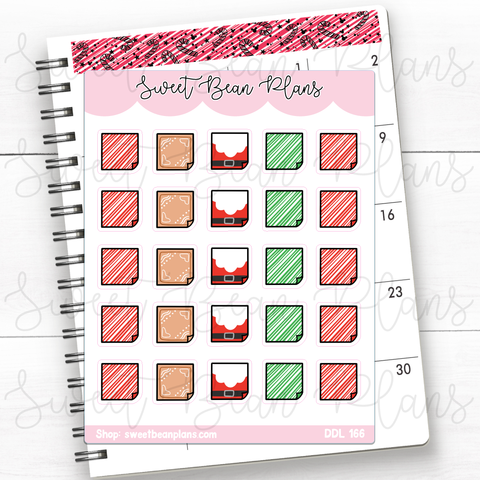 Candy Cane Christmas Sticky Notes Vinyl Planner Stickers | Ddl 166