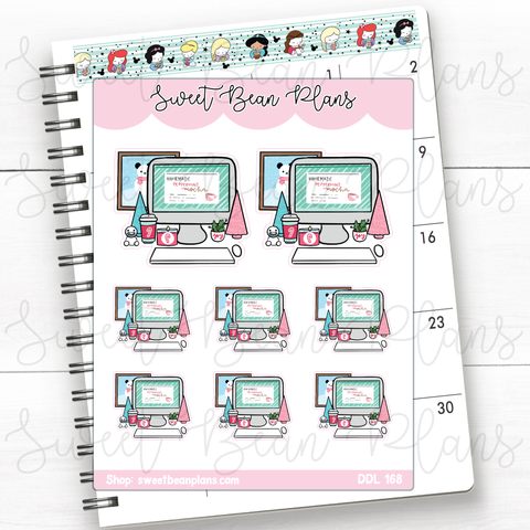 Peppermint Princess Desk Vinyl Planner Stickers | Ddl 168