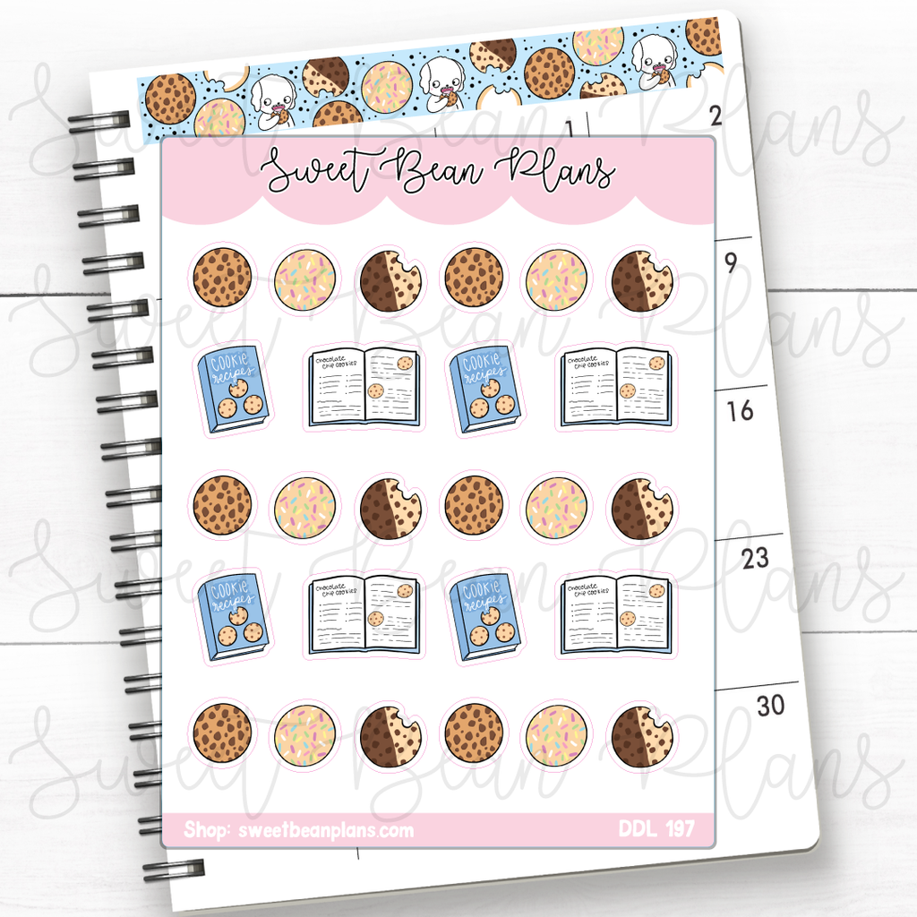 Cookie Baking Doodles Vinyl Planner Stickers | Ddl 197