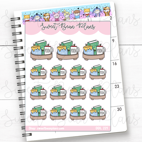 Hunny Bean Coffee Tray Vinyl Planner Stickers | Ddl 221
