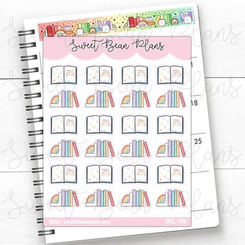 Rainbow Books Vinyl Planner Stickers | Ddl 230