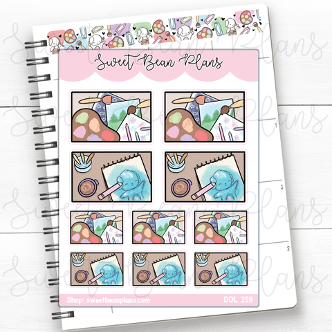 Painting Flat Lay Vinyl Planner Stickers | Ddl 259