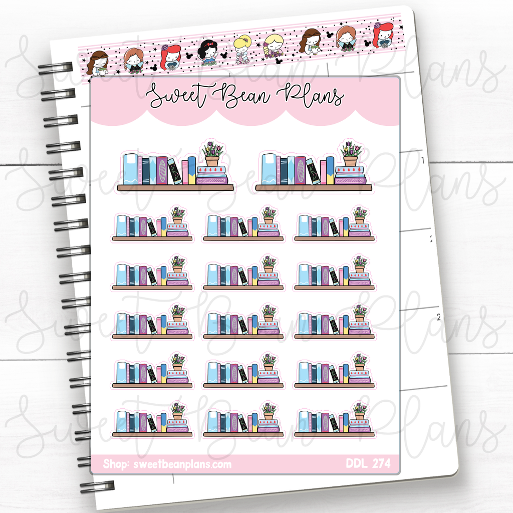 Spring Princess Bookshelf Vinyl Planner Stickers | Ddl 274