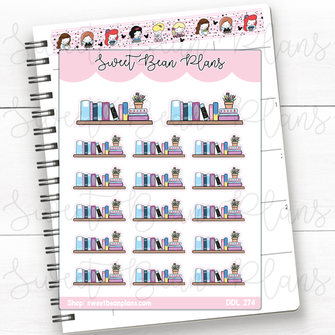 Spring Princess Bookshelf Vinyl Planner Stickers | Ddl 274