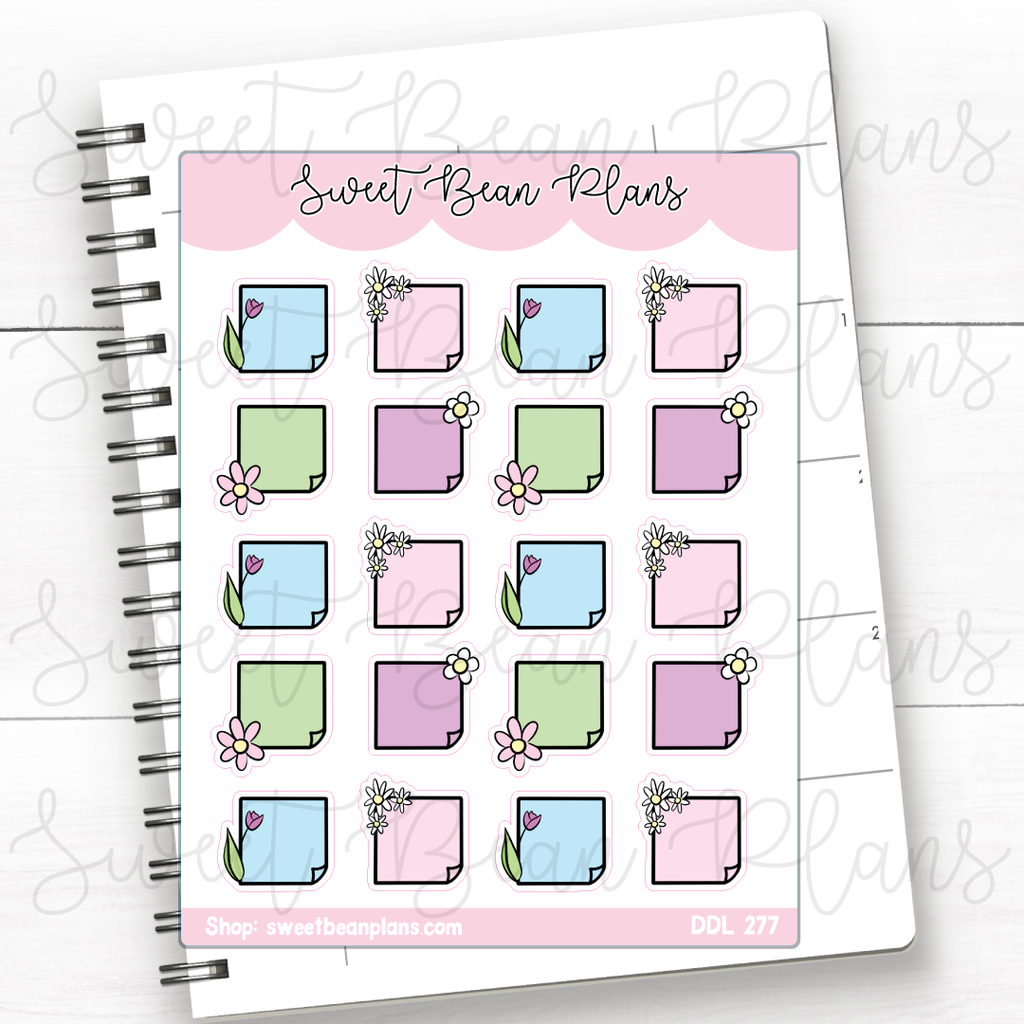 Spring Sticky Notes Vinyl Planner Stickers | Ddl 277