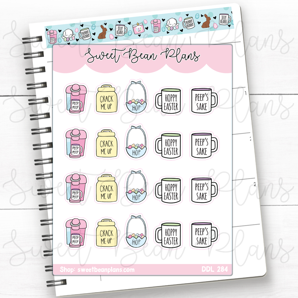 Easter Coffee Vinyl Planner Stickers | Ddl 284
