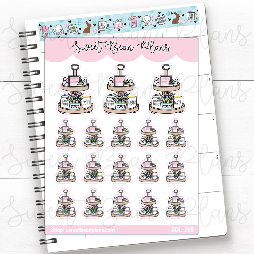 Easter Coffee Tray Vinyl Planner Stickers | Ddl 289