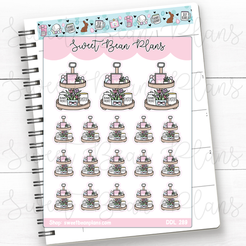 Easter Coffee Tray Vinyl Planner Stickers | Ddl 289