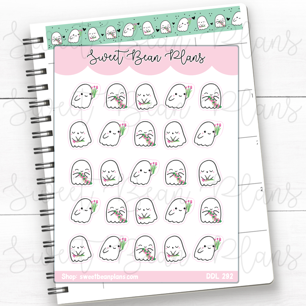Flowery Ghosts Vinyl Planner Stickers | Ddl 292