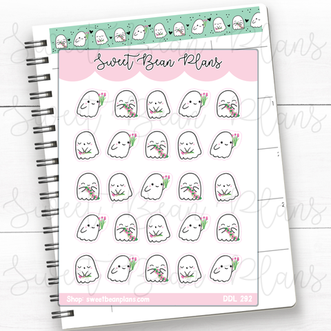 Flowery Ghosts Vinyl Planner Stickers | Ddl 292