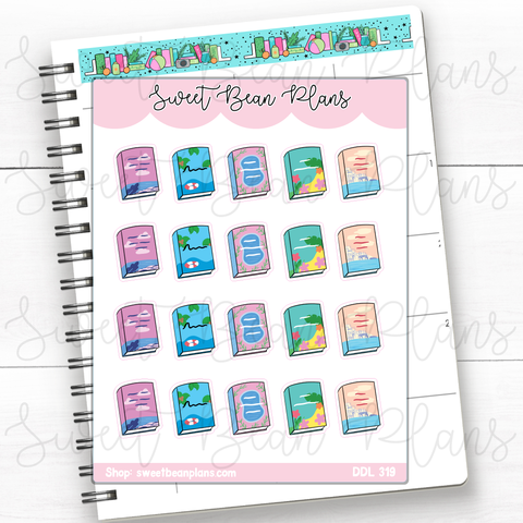 Summer Books Vinyl Planner Stickers | Ddl 319