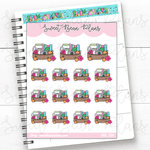 Summer Coffee Tray Vinyl Planner Stickers | Ddl 320