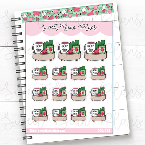 Watermelon Coffee Tray Vinyl Planner Stickers | Ddl 328