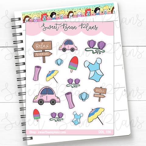 Princess Paradise Doodles Vinyl Planner Stickers | Ddl 336