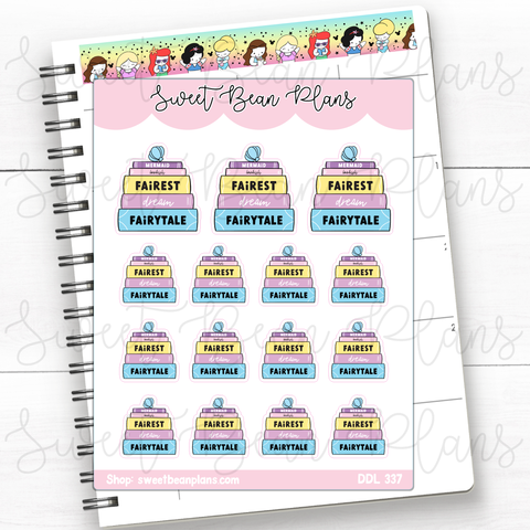 Princess Paradise Book Stack Vinyl Planner Stickers | Ddl 337