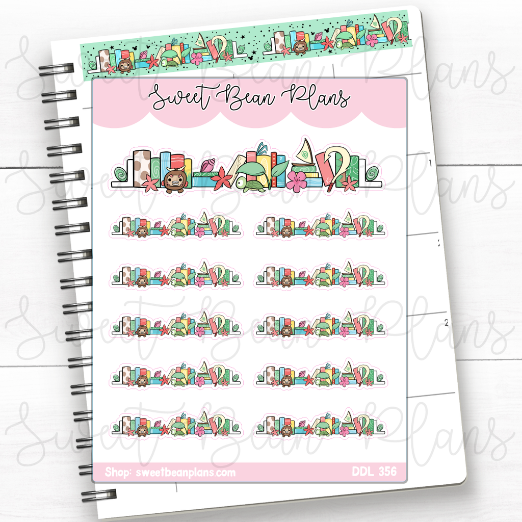 Island Bookshelf Vinyl Planner Stickers | Ddl 356