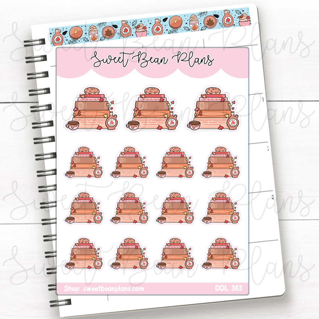 Maple Book Stack Vinyl Planner Stickers | Ddl 363