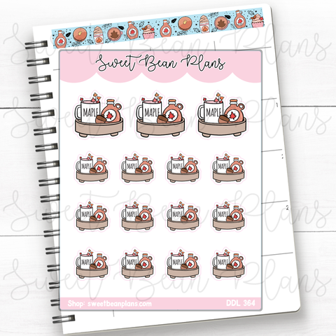 Maple Coffee Tray Vinyl Planner Stickers | Ddl 364
