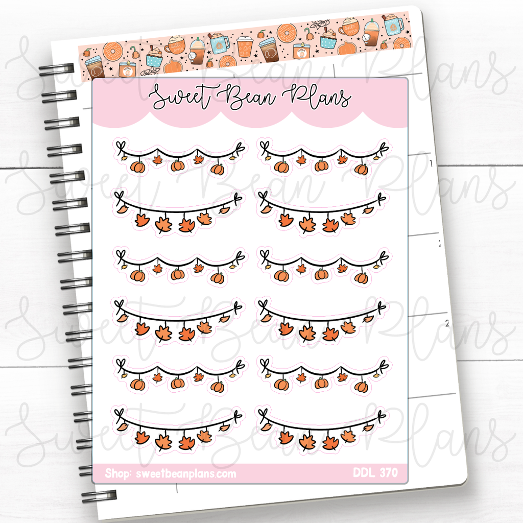 Fall Banners Vinyl Planner Stickers | Ddl 370