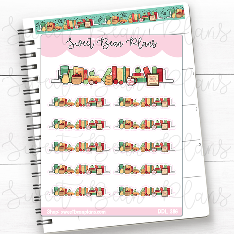 Apple Bookshelf Vinyl Planner Stickers | Ddl 386
