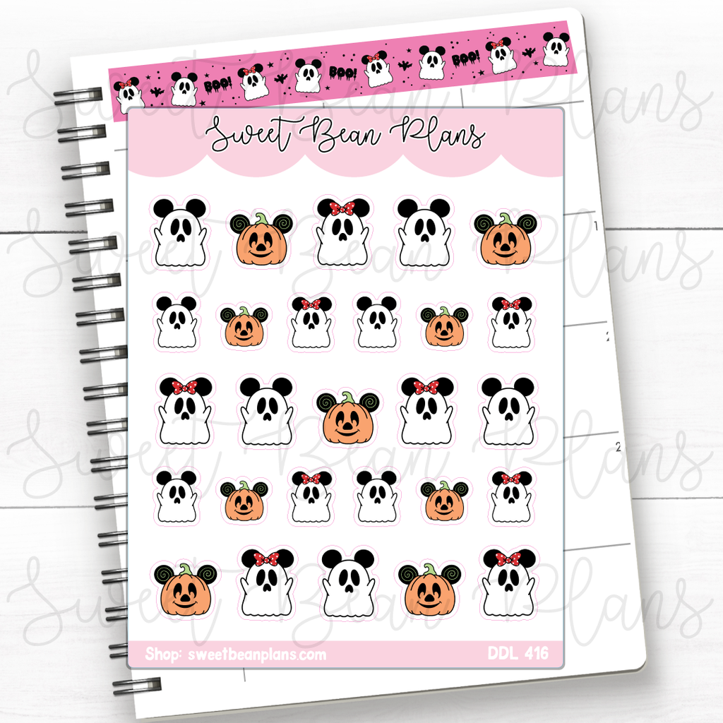 Boo To You Characters Vinyl Planner Stickers | Ddl 416