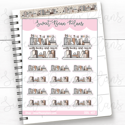 Bookish Deck the Halls Vinyl Planner Stickers | Ddl 457