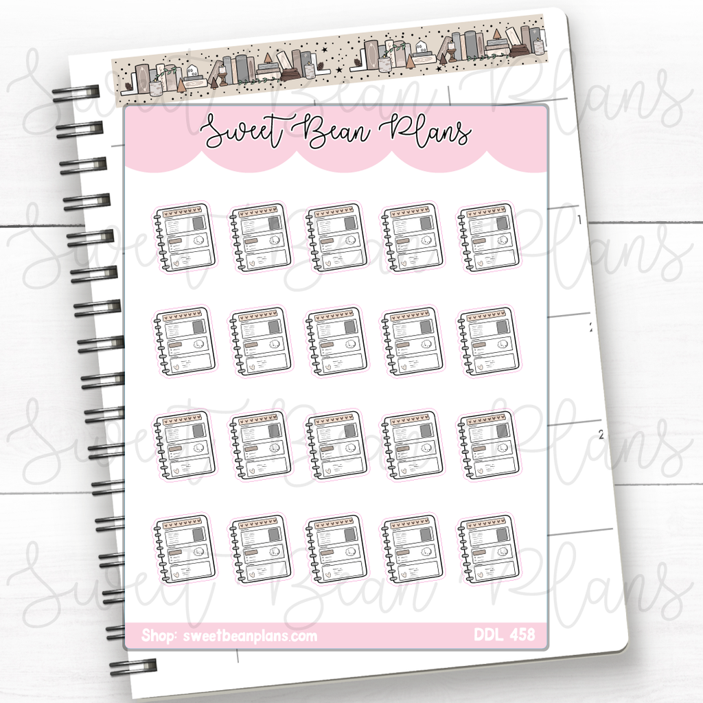 Neutral Planner Doodle Vinyl Planner Stickers | Ddl 458