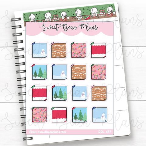Christmas Sticky Note Vinyl Planner Stickers | Ddl 467