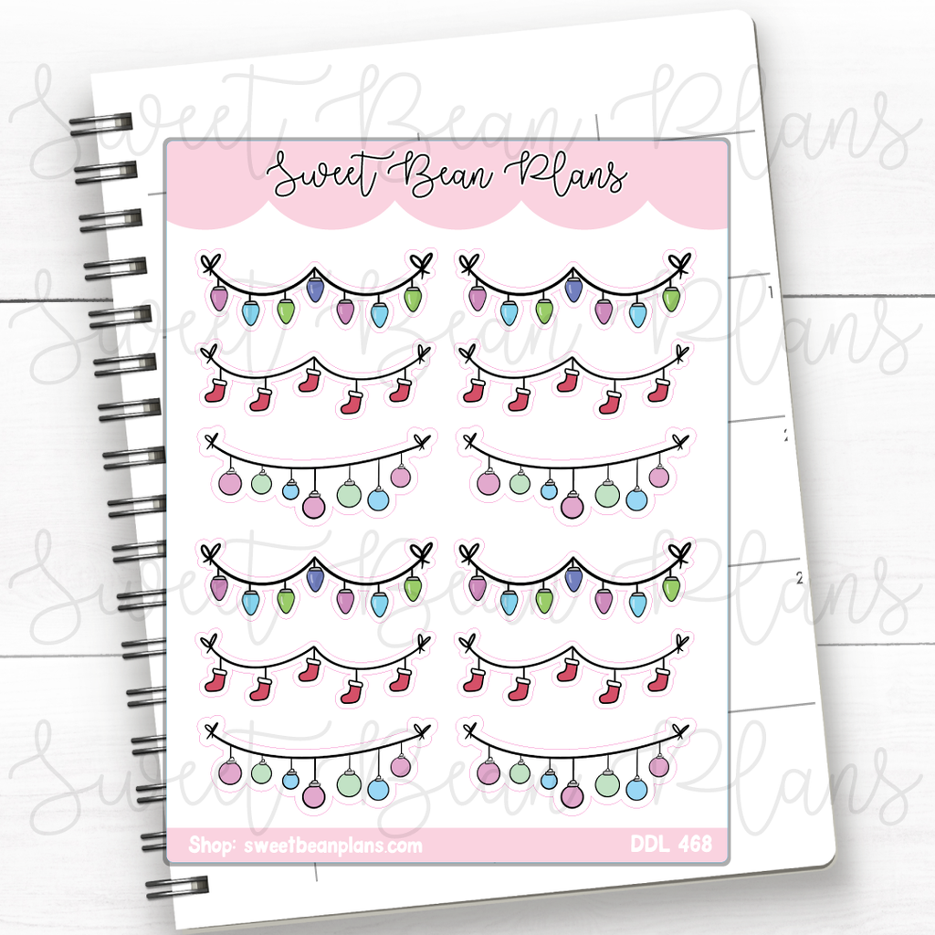 Christmas Banner Vinyl Planner Stickers | Ddl 468