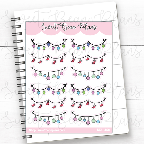 Christmas Banner Vinyl Planner Stickers | Ddl 468