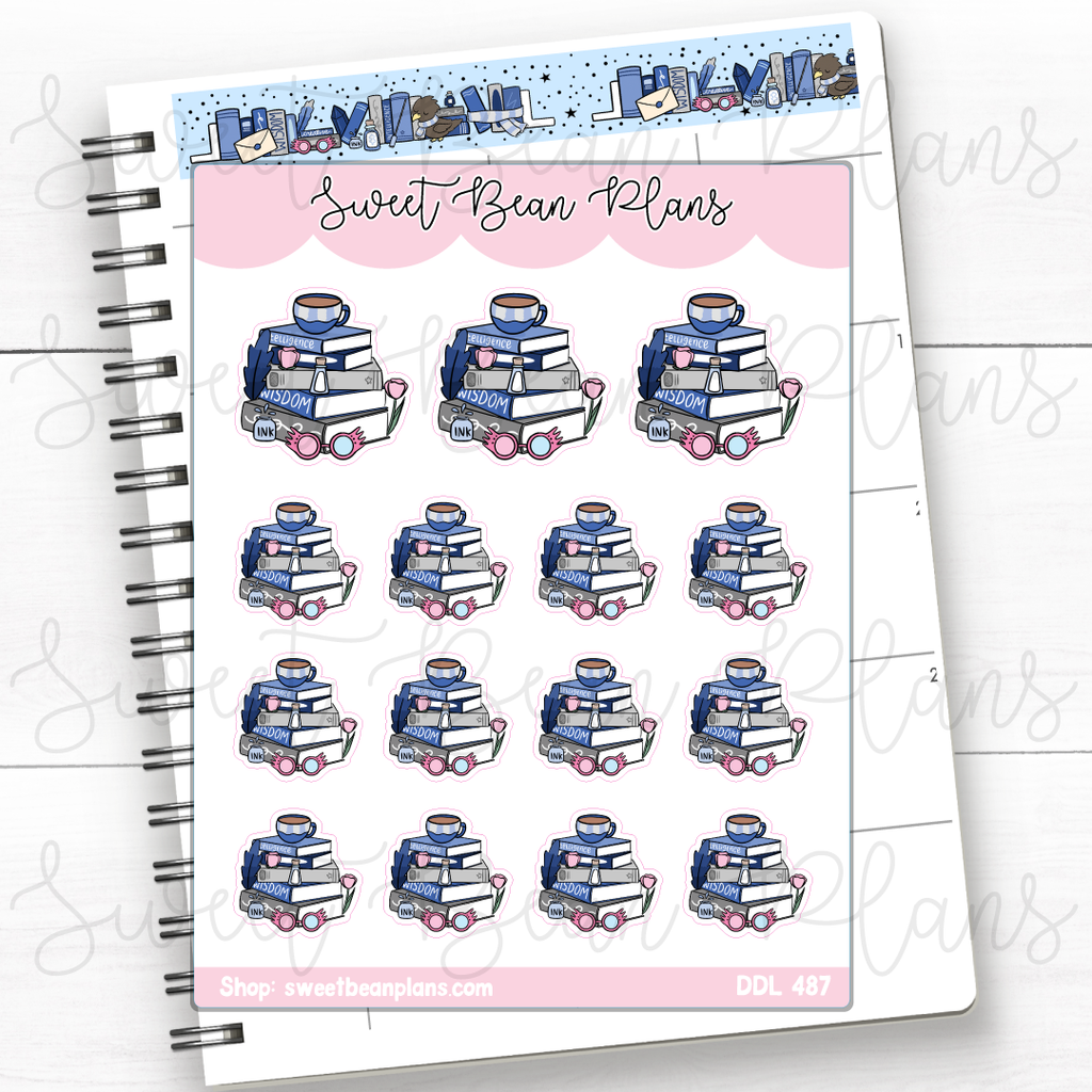 Wisdom Book Stack Vinyl Planner Stickers | Ddl 487