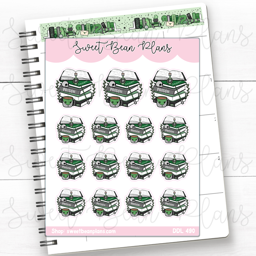 Ambitious Book Stack Vinyl Planner Stickers | Ddl 490