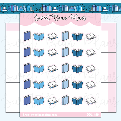 January Book Doodles Vinyl Planner Stickers  (2023) Ddl 499