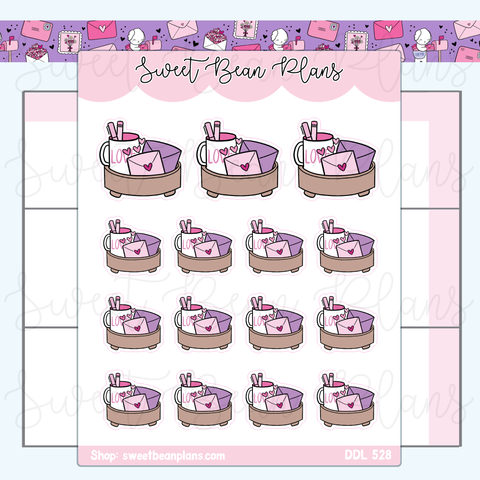 Valentine's Coffee Tray Vinyl Planner Stickers | Ddl 528
