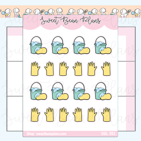 Cleaning Gloves Vinyl Planner Stickers | Ddl 552