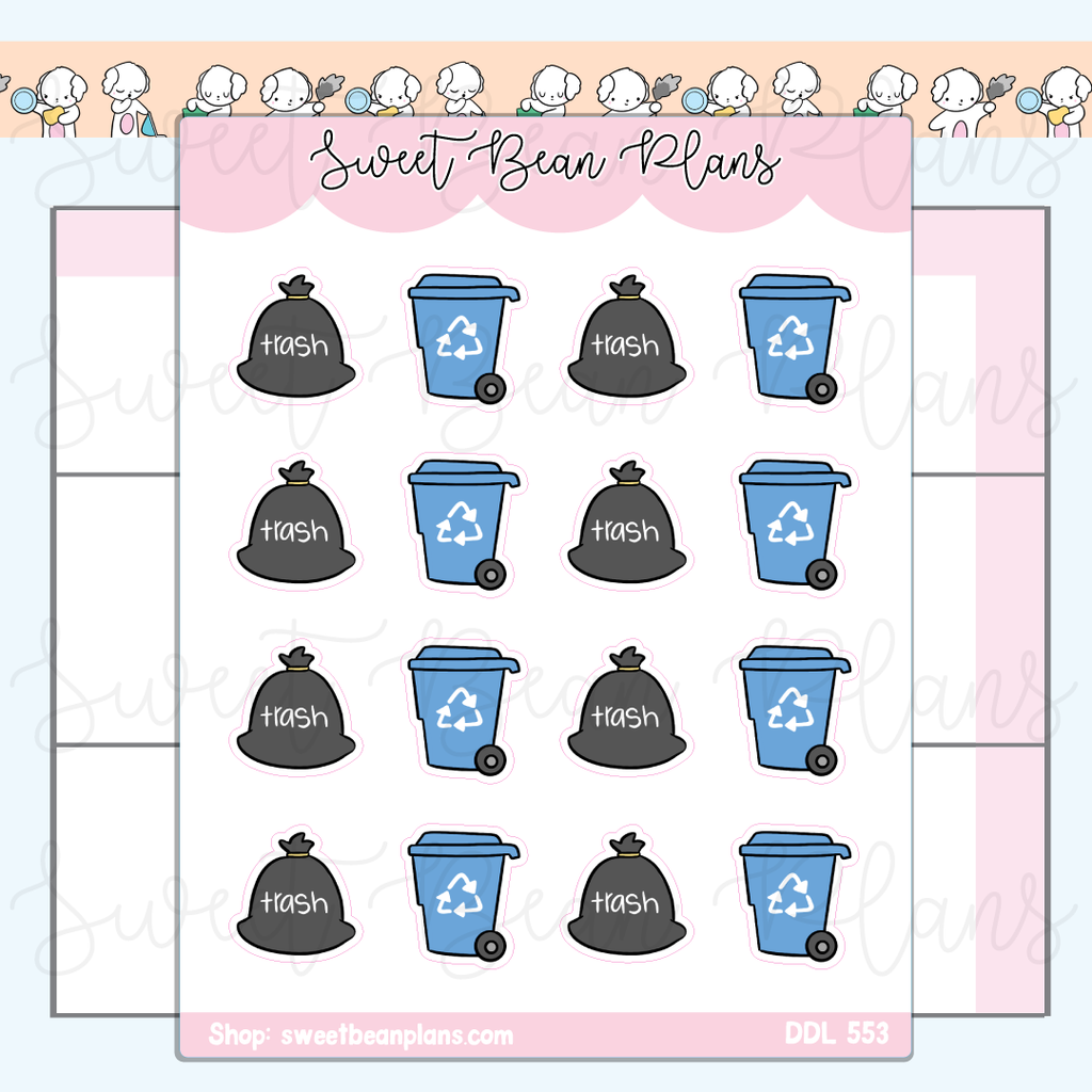 Trash/Recycle Vinyl Planner Stickers | Ddl 553